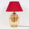 Secret Glass & Metal Large Tabel Lamp With Maroon Cotton Shade