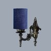 Devansh Metal Electric Wall Light in Antique Gold Colour with Blue Shade Count of 1 Light
