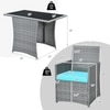 Carry Bird Wicker Patio Furniture Outdoor Balcony Chairs In Grey And Sky Blue Colour