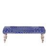 Cairo Solid Wood 2 Seater Bench In Indigo Patch Kantha Fabric