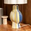 Positano Handicrafted Table Lamp in Yellow and blue checks Colour
