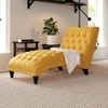 Pion Velvet Chaise Launger in Yellow Colour