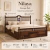 Nilaya Sheesham Wood King Size Bed in Provincial Teak Finish with Box Storage