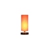 Sheena Orange cotton table lamp with brown wood base