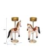 Desert Art Metal Handpainted Horse Tealight Holder Set of 2