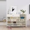 Hexa Red Engineered Wood Shoe Rack in Frosty White Colour