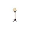 Lucas Wooden Floor Lamp with Brown Base and Jute Fabric Lampshade