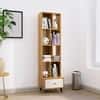 Hexa Engineered Wood Bookshelf Multipurpose Storage Rack in Giant Wood and Frosty White