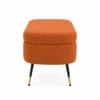 Doe Buck Luxury Boucle Storage Bench in Rust Colour with Gold Tipped Legs