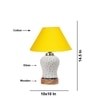 Devansh Conical Yellow Cotton Shade Lamp With Wood & Mosaic Glass Base For Decoration/Office/Home/Gifting/Study For Decoration/Office/Home/Gifting/Study -(10X10X14.5) Inches -A