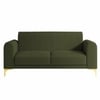 Veniza Velvet 2 Seater Sofa In Olive Green Colour