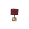 Wilfreda Maroon Natural Fiber Shade Table Lamp with Natural Wooden Base