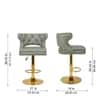 Doe Buck Verona Faux Leather Adjustable Bar Stool in Sage Colour with Gold Base