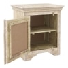 Anokhi Solid Wood Side Table in Rustic White Finish