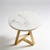 White Metal Side Table in Gold Colour