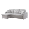 William Solid Wood Sofa cum Bed in Grey