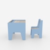 Topolino Toddler Activity Table & Chair in light Blue