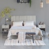 Aztec Solid Wood Queen Non Storage Bed in Grey Colour