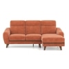 Ronan Right Aligned 3 Seater Sectional Fabric Sofa In Rust Colour