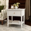 Dona Mango Wood Side and End Table (White Finish)