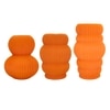 Vibrant Tangerine Ribbed Bubble Vases