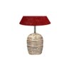 Maroon Jute with White Brushed Wood Table Lamp