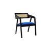 Serene Solid Wood Lounge Chair In Blue Fabric