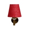 Devansh Metal Electric Wall Light in Gold Colour with Maroon Shade Count of 1 Light