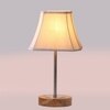 Devansh Off-White Cotton Vintage Curtain Pleated   Lamp With Natural  Wood Base  & Steel Pipe  (12X17.75)