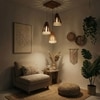 Flue Brown Solid Wood Cluster Hanging Light