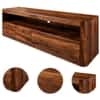 Nima Solid Sheesham Wood 3 Drawer & Open Shelves Tv Cabinet In Provincial Teak Finish