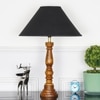 Hatton hand crafted Solid wood honey finish table lamp With Black Cotton Shade