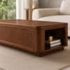 Rothwell Sheesham Wood Diamond Carved Coffee Table in Walnut Finish