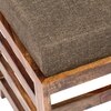 Houston Sheesham Wood Stool in Teak Finish with Jute Brown Cushion