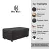 Doe Buck Modern Tufted Storage Ottoman Bench in Grey Colour