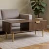 Velin Ridged Coffee Table with Drawer Dark Ash