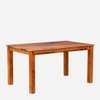 Donna Solid Wood 6 Seater Dining Table in Warm Walnut Finish