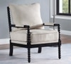 Luxe Linen Fabric Lounge Chair- Off White
