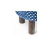 Maple Solid Wood Foot Stool in Indigo Patch Kantha Fabric