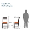 Zella Solid Wood Dining Chair in Mahogany Finish & Burnt Orange Colour - Set of 2