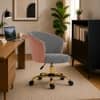 Doe Buck Paolo Pink Houndstooth Upholstered Swivel Office Chair
