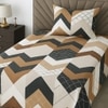 Multicolor Geomertrical 210 TC Mix Cotton Flat Single Bed Size Bedsheet With 1 Pillow Cover From Threads