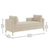 Cova Velvet Chaise Lounger in Cream Color