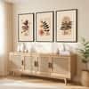 The Castle Decor Boho Abstract Botanical Wall Art Set of 3 Design 9 11x17 Inch