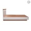 Juda Engineered Wood Queen  Size Bed Without Storage (Urban Teak Finish, Frosty White Colour)