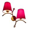Devansh Metal Electric Wall Light in Gold Colour with Red Shade Count of 2 Lights