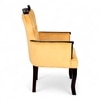 Arista Sheesham Wood Lounge Chair In Yellow Velvet Upholstery