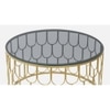 Belmont Black Glass Coffee Table In Gold Finish