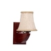 Devansh Wood Wall Mounted Lamp With Beige Jute Shade