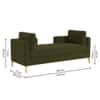 Cova Velvet Chaise Lounger in Olive Green Color